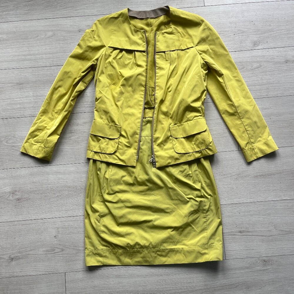Vintage Chartreuse Skirt Suit